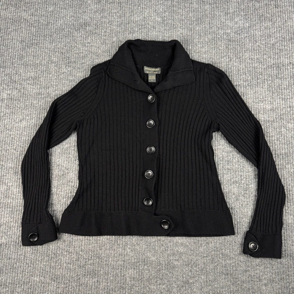 Banana Republic Cardigan Womens XL Italian Merino Wool Old Money Heritage Preppy